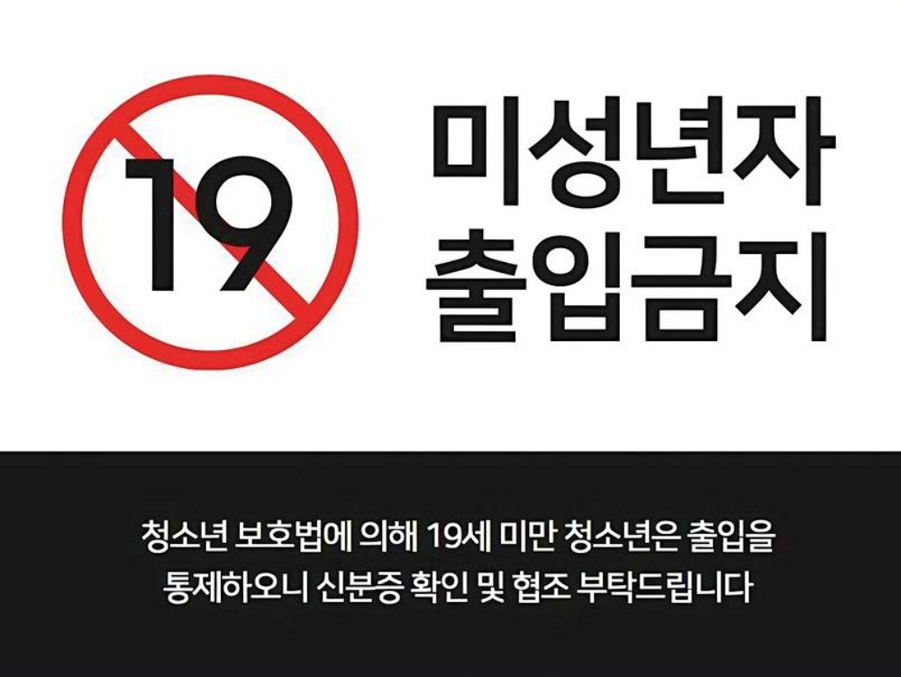 19세 미만 미성년자 출입금지